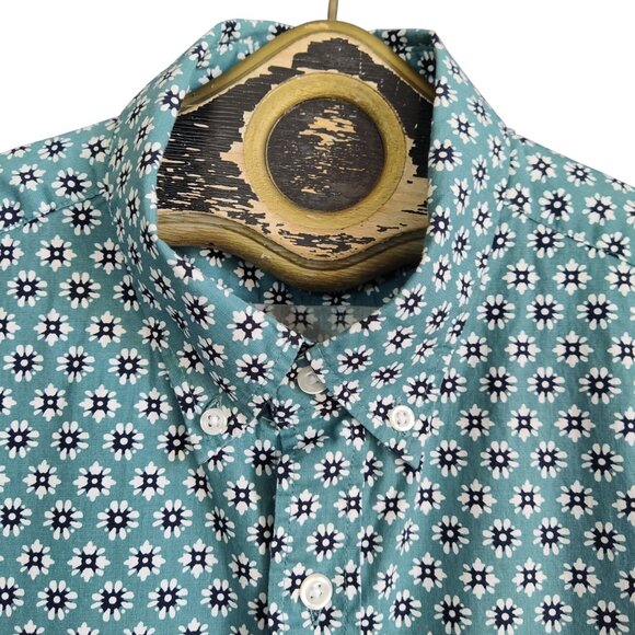 J.Crew Factory Atlantis Floral Print Button Down Flex Wash Slim Cotton Shirt M - Picture 3 of 7